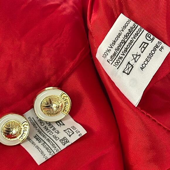 Louis Feraud Vintage Red Knee-Length Pencil Skirt Suit Set Size 10 - Picture 6 of 16